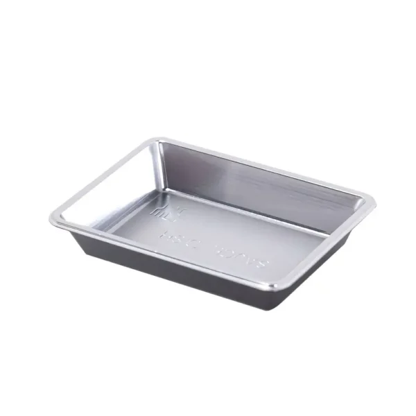 micro-clay-mixing-palette Single rectangular silver-tone plastic tray for dollhouse food display