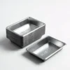 micro-clay-mixing-palette Single rectangular silver-tone plastic tray for dollhouse food display