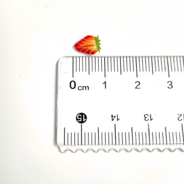 Miniature Clay Half Strawberry with Leaf