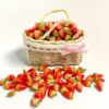 Miniature Clay Half Strawberry with Leaf