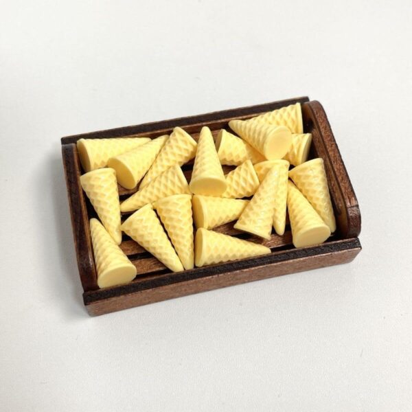 1783850522047--1722785020 Handmade Miniature Waffle Ice Cream Cones Yellow